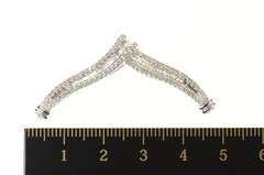 10K White Gold Chevron Diamond Encrusted Statement Pendant