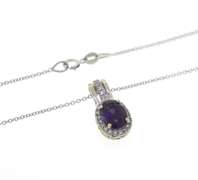 Powerful White Gold Amethyst & Diamond Necklace