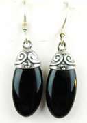2 Pairs of Pretty Sterling & Black Onyx Earrings
