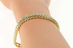 14K Yellow Gold 0.72 Ctw Diamond Rope Link Chain Tennis Bracelet