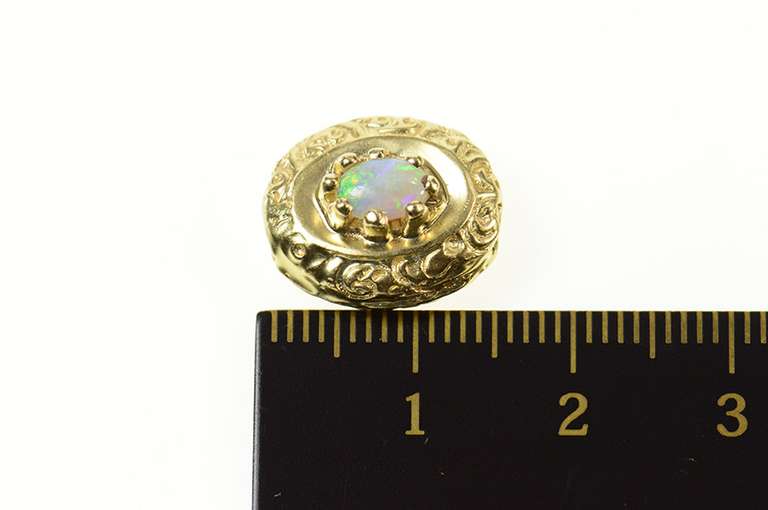14K Yellow Gold Victorian Natural Opal Slide Bracelet Charm/Pendant