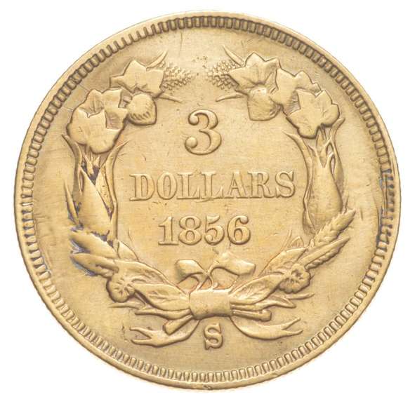 1856-S $3 Indian Princess Head Gold Three-Dollar Piece