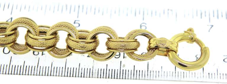 Fancy Yellow Gold Textured Anchor Link Bracelet