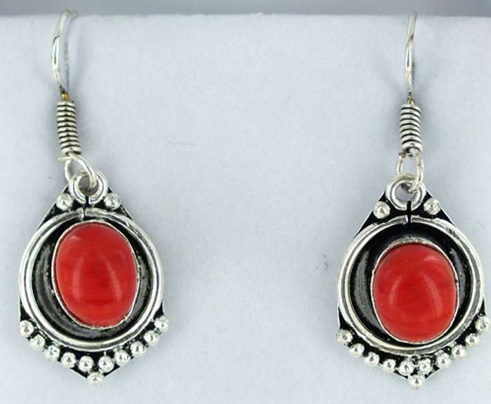 Silver and Natural Stone Earrings