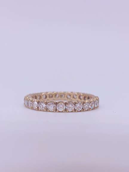 14kt Gold CZ Eternity Band Ring