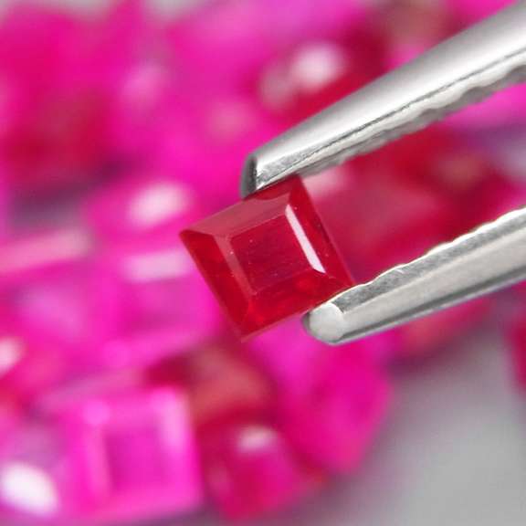 Premium 3.30ct 45 piece princess cut Ruby set