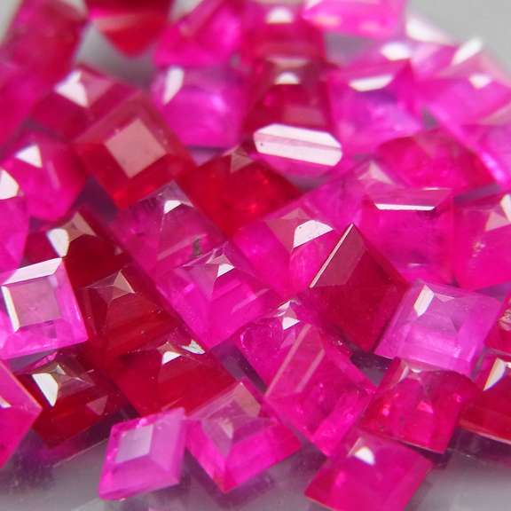 Premium 3.32ct 45 piece princess cut Ruby set