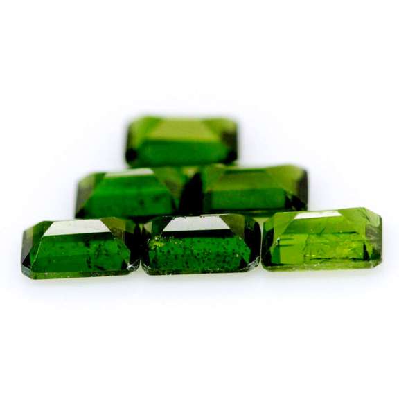 Steller 3.33ct 6 piece set of top color Chrome Diopside