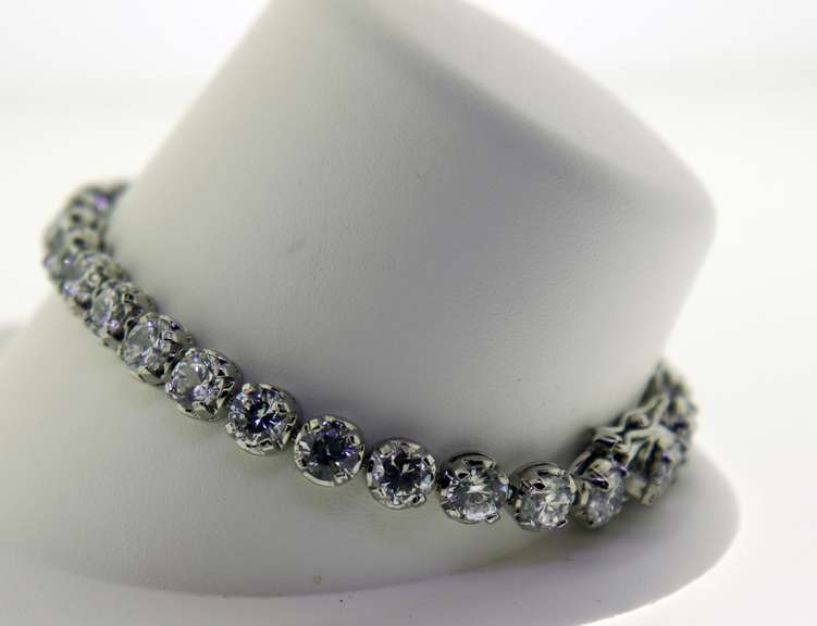 Sterling Silver Round Crystal tennis Bracelet