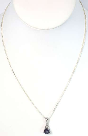 Sterling Silver Color Change Sapphire Necklace