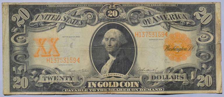 $20 Gold Certificate Series Of 1906