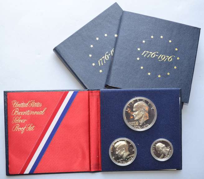 3 1976 3 Piece Bicentennial Silver Proof Sets