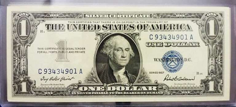 (10) Gem Crisp 1957 $1 Silver Certificates-Consecutive Serial Numbers!