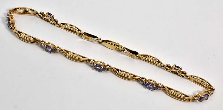 Feminine Iolite & Diamond Bracelet