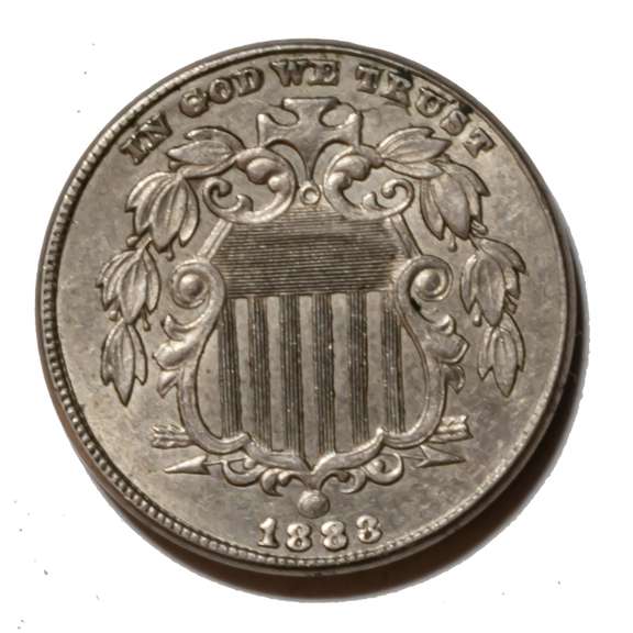 1883 BU Shield Nickel With Die Cracks