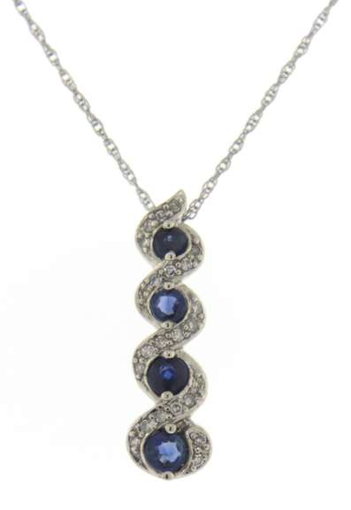 Captivating Blue Sapphire and Diamond Necklace