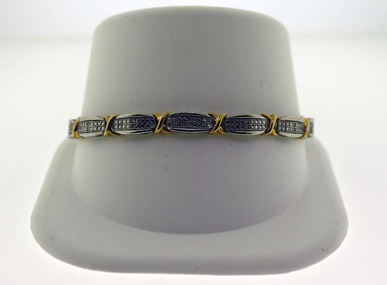 Sterling Silver Crossover Crystal Bracelet