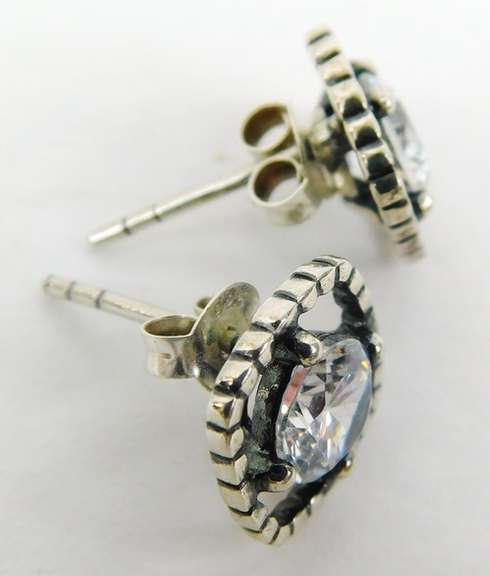 Grace & Heart Sterling CZ Stud Earrings