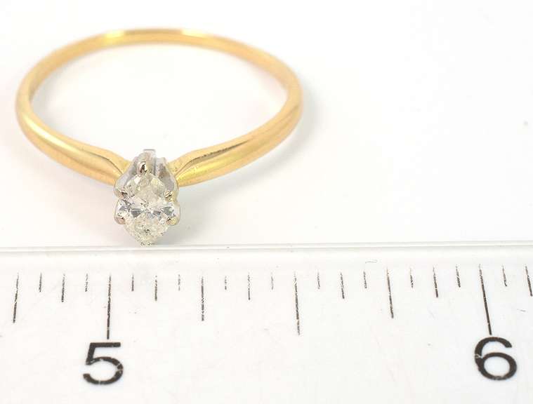 Beautiful 0.23CT Solitaire Marquise Diamond Ring in 14KT Yellow Gold