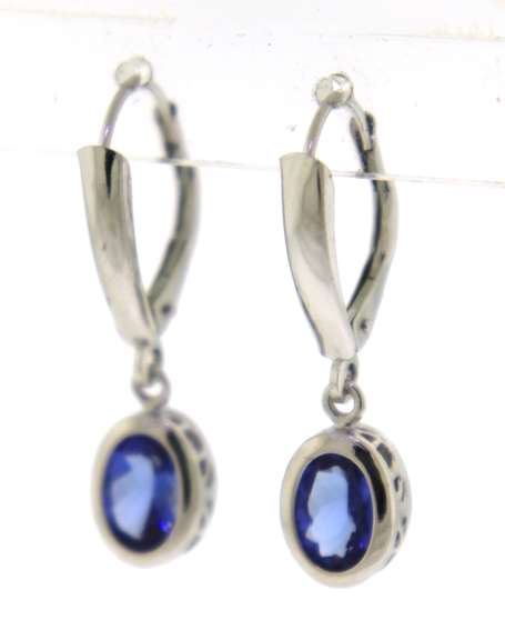 Favorite White Gold Oval Tanzanite Dangle Earrings