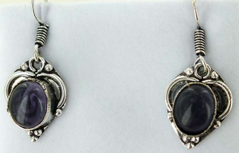 Silver and Natural Stone Earrings