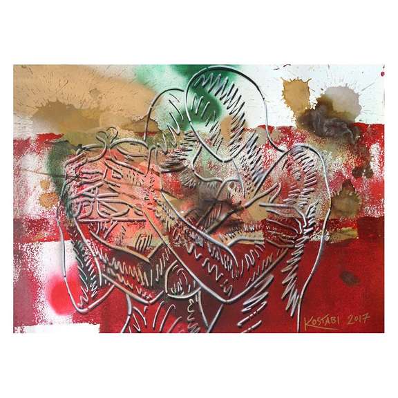 Kostabi Original by Deep Crimson Passion