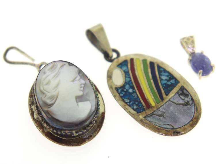 Lot of 3 Sterling Silver Pendants