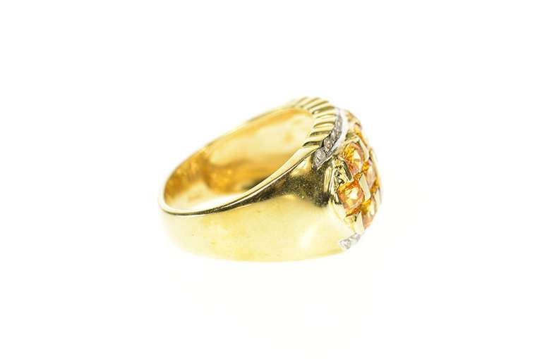 14K Yellow Gold Tiered Oval Citrine Diamond Accent Statement Ring