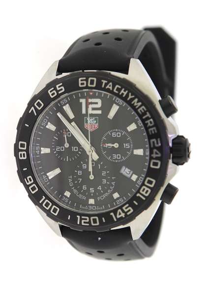 Tag Heuer Formula Chronograph Black Rubber Band Watch
