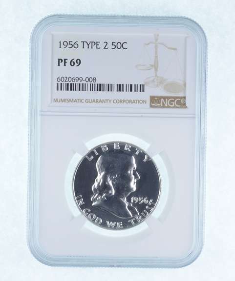PF69 1956 Franklin Half Dollar - Type 2 - Graded NGC