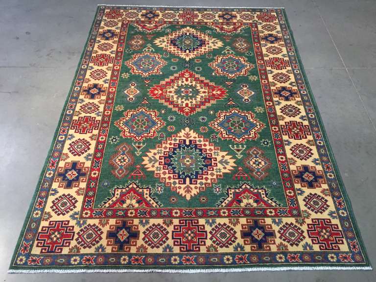 FINE HAND KNOTTED WOOL SUPER KAZAK RUG 6.3x8.7