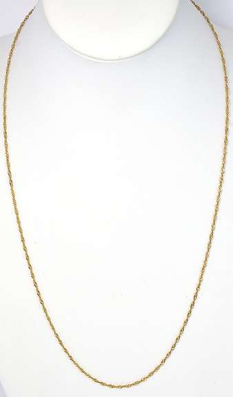 Shimmering 14KT Yellow Gold Rope Chain