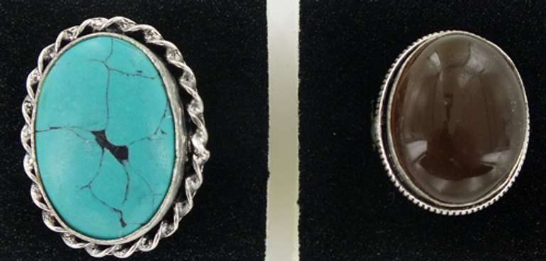 Silver and Natural Stone Rings
