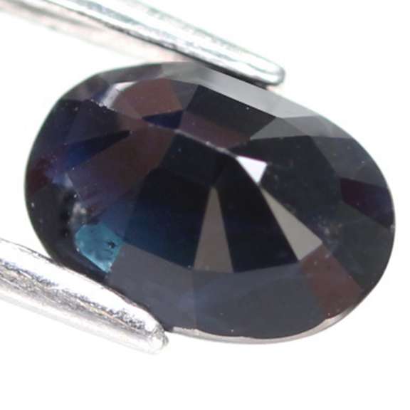 Real 1.21ct blue black oval cut Sapphire