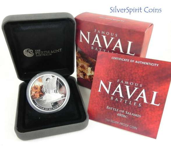 Perth Mint Famous Navel Battles Proof Coin the Battle Of Salamis 1 OZ Silver