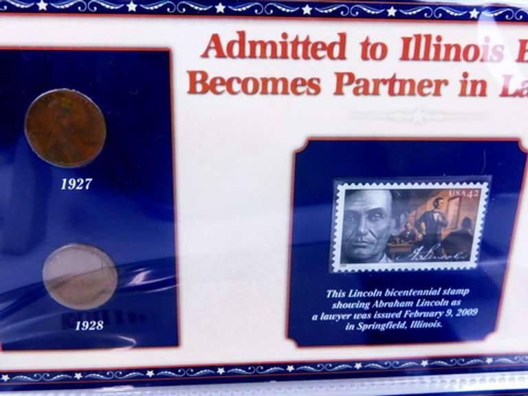 4 Commemorative Stamps with Coins Collector Panels