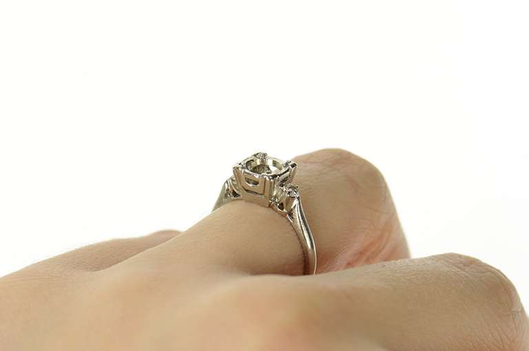 Platinum 1940's Diamond 5.3mm Engagement Setting Ring