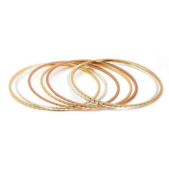 18kt Gold Plated Bangle Bracelet Set of 7!