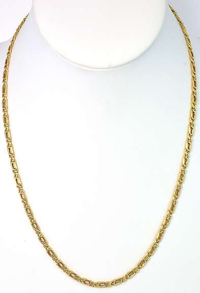 Unique 20-Inch Fancy-Link Chain in 14KT Yellow Gold