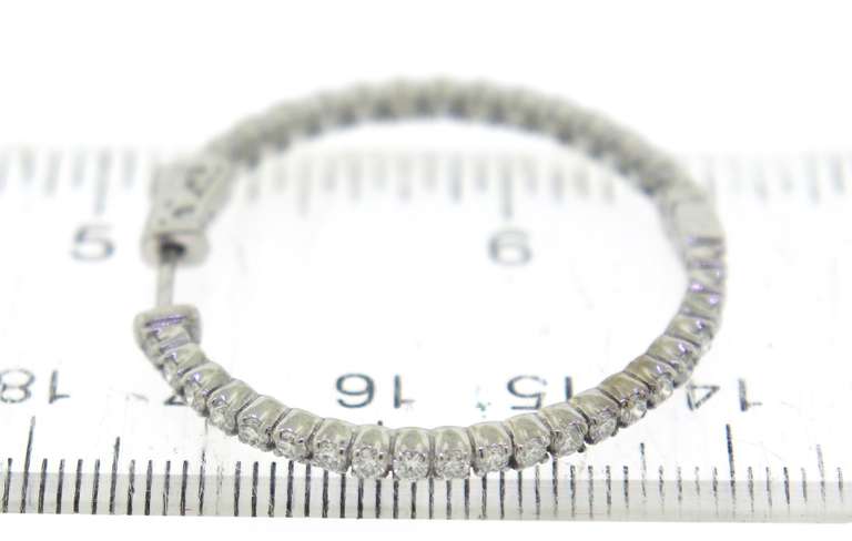 2 ctw Diamond in & OUt Hoop Earrings