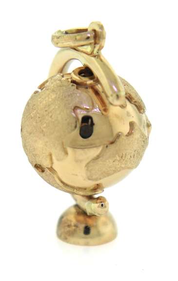 Cute Yellow Gold Globe Charm
