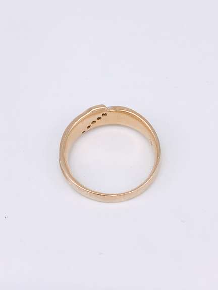 Gent's 14kt Gold & Diamond Wedding Band Ring