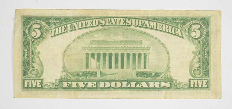 1929 $5 Baltimore, Maryland United States National Currency
