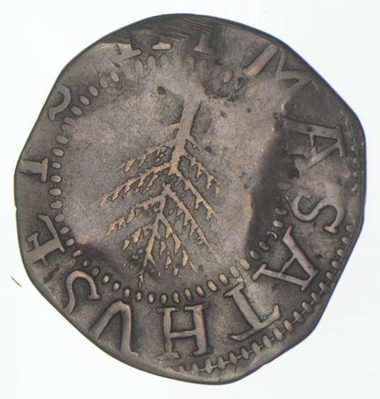 1652 Pre-Federal Massachusetts 1 Shilling - Pine Tree