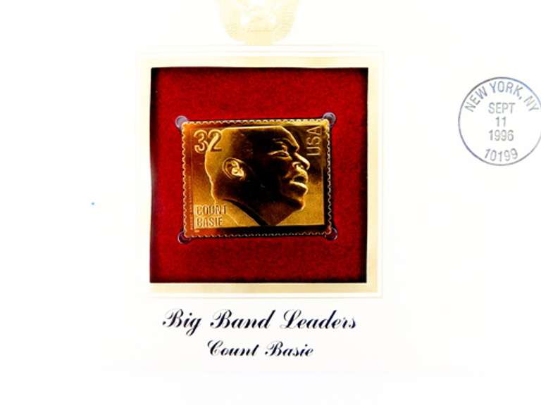 4 Big Band Leaders 1996 1st Day Issues & 22KT Stamps
