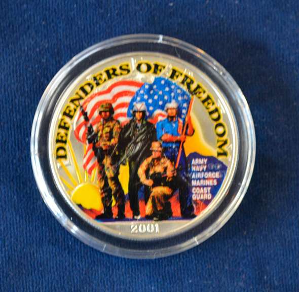 2001 Defenders Of Freedom Colorized Silver Eagle