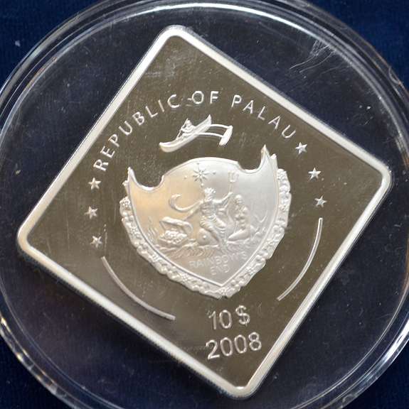 2008 Republic Of Palau 10 Dollar USS Missouri
