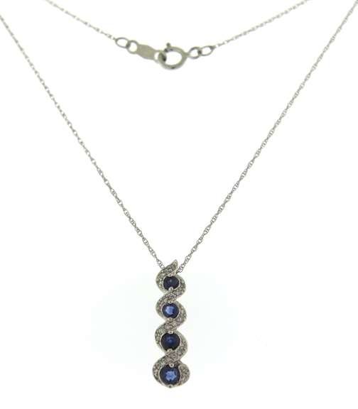 Captivating Blue Sapphire and Diamond Necklace