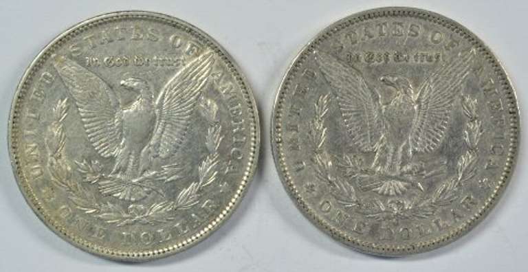 Scarce 1892 & 1892-O Morgan Silver Dollars. Nicer