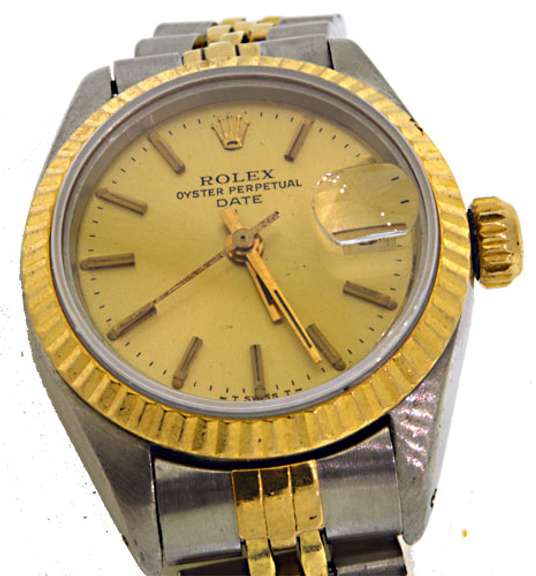Two Tone Ladies Rolex with Gold Dial